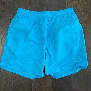 Polo: Men’s Swim Trunks. Blue Medium